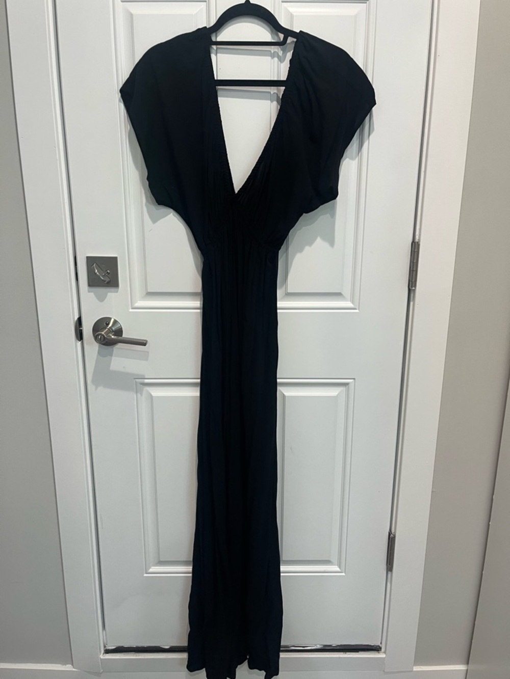 ASOS Black Deep V-Neck Maxi Dress